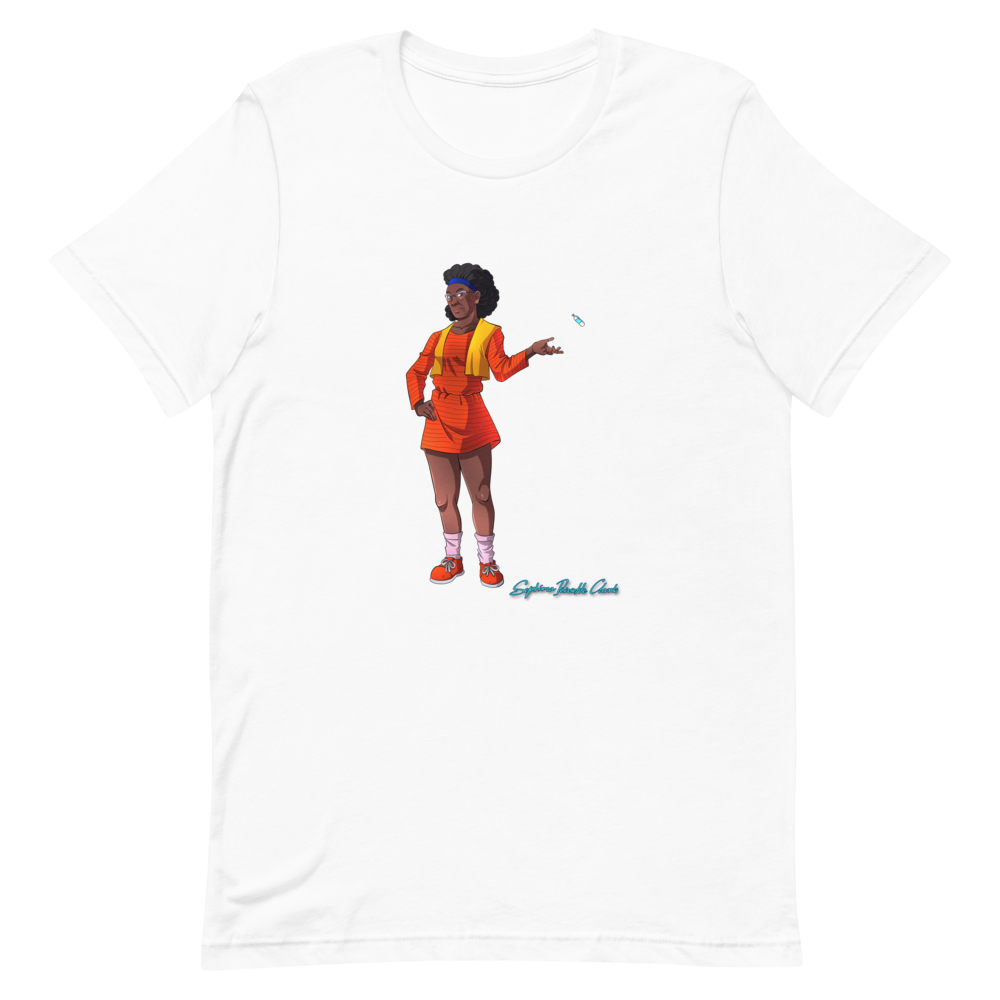 A Tshirt black woman in anime style